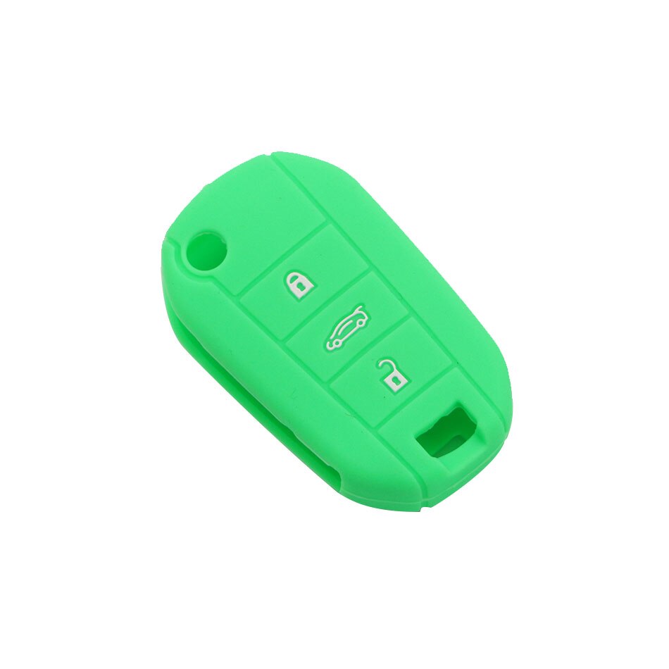 Carmilla 3- knops siliconen autosleutel beschermhoesje voor peugeot accessoires: Groente