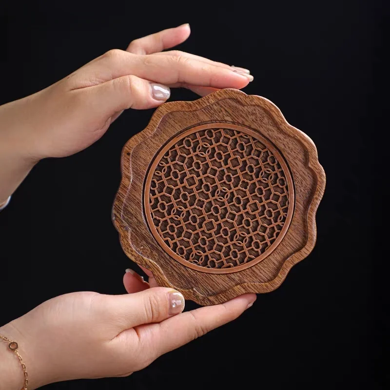 Traditionelle Walnuss Tee Tablett Teekanne Tee tasse Massivholz Tablett matt Büro Kaffeetasse Tabletts Heimat Tee Zeremonie Zubehör