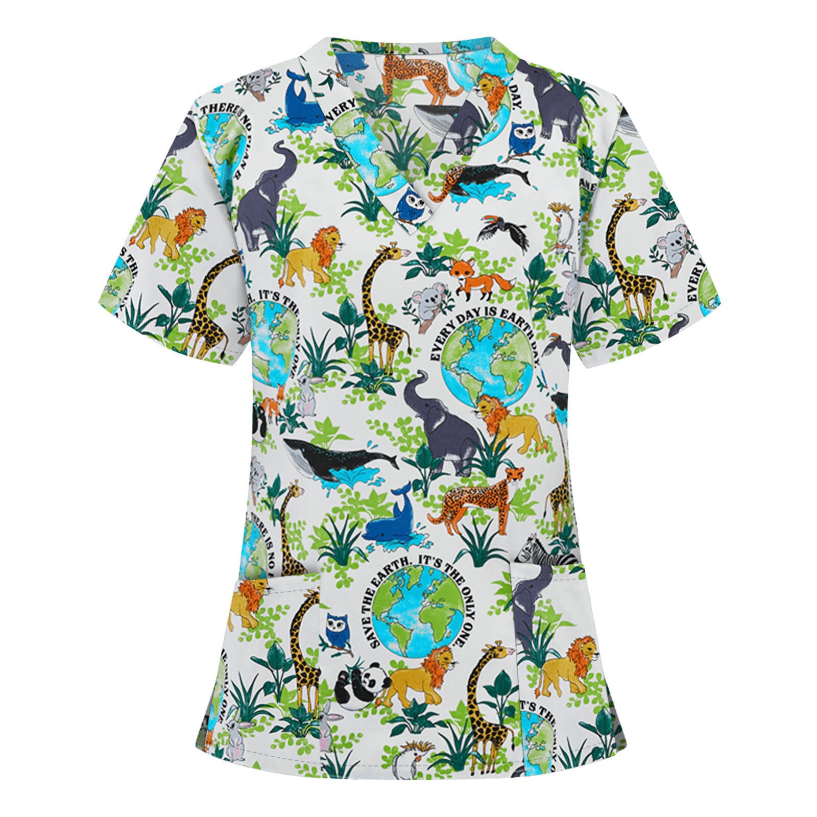 Pet Krankenhaus Mitarbeiter Scrubs Top Frauen Sommer Pflege Uniform für Weibliche Zahn Klinik Liefert Krankenschwester Frauen Uniformen Hemd J30: GN / XL