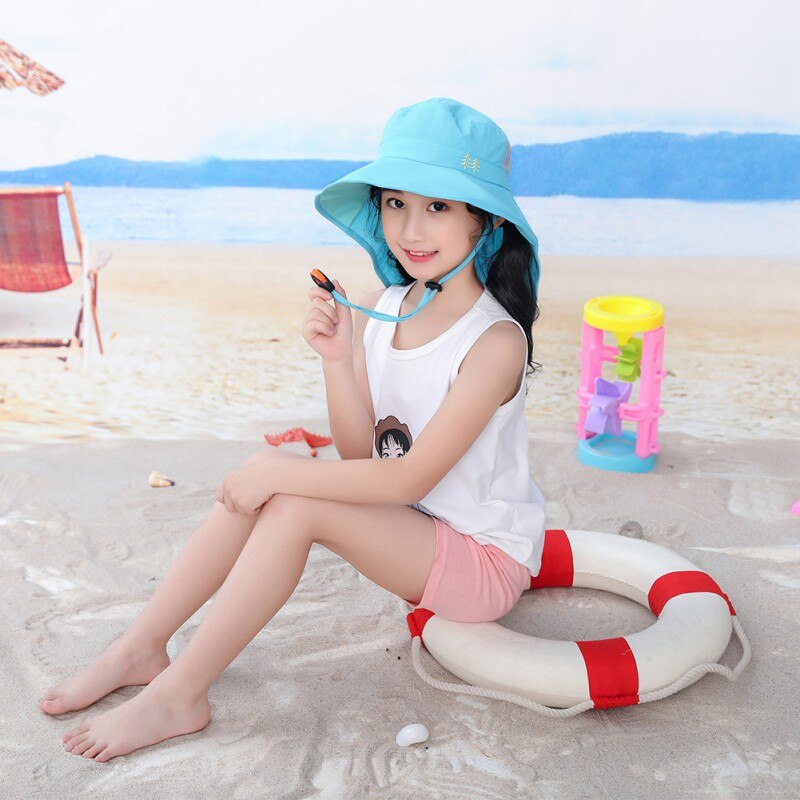 2021Wide Brim Children Sun Hat Kids Bucket Cap Summer Beach Girls Travel Outdoor Cute Casual Sun Hats
