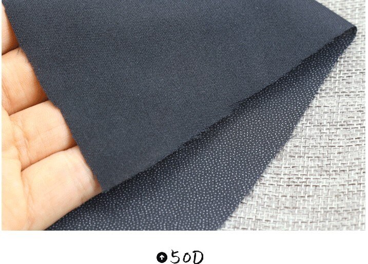 1 m/lot122-152cm30D50D75D100D200D300D kleurrijke een-side lijm geweven zijde doek interlining voor patchwork handgemaakte diy 2173: 50Dblack152cm