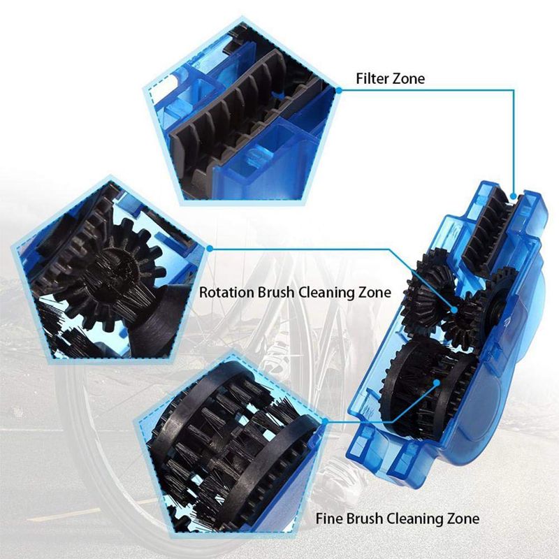 Bicycle Chain Cleaner Cycling Bike Machine Brush Scrubber Wash Tool Cleaning Kit Mountaineer Bike Chain Scrubber Cleaner Washer