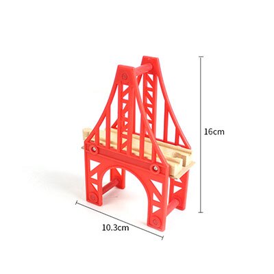 DIY Montessori Wooden Track Wooden Railway Accessories Train Track Railway Accessories Bus Station Rainbow Bridge Track: 4