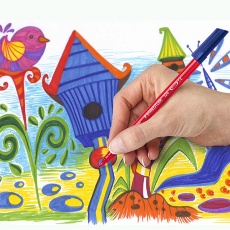 Staedtler 326 WP10 10 Kleur Water Oplosbare Art Markers Pennen Set Aquarel Pen Veilig En Milieuvriendelijk Kan Worden gewassen