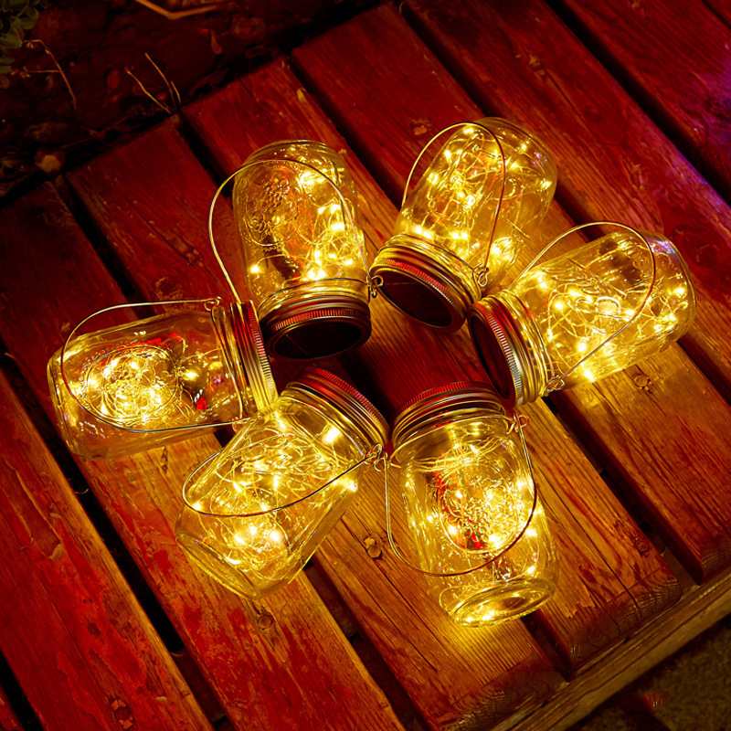 Solar Mason Jar light with Mason Jar 20 Leds Decoration Lights Solar Garden Light Outdoor Christmas Decorations for Home