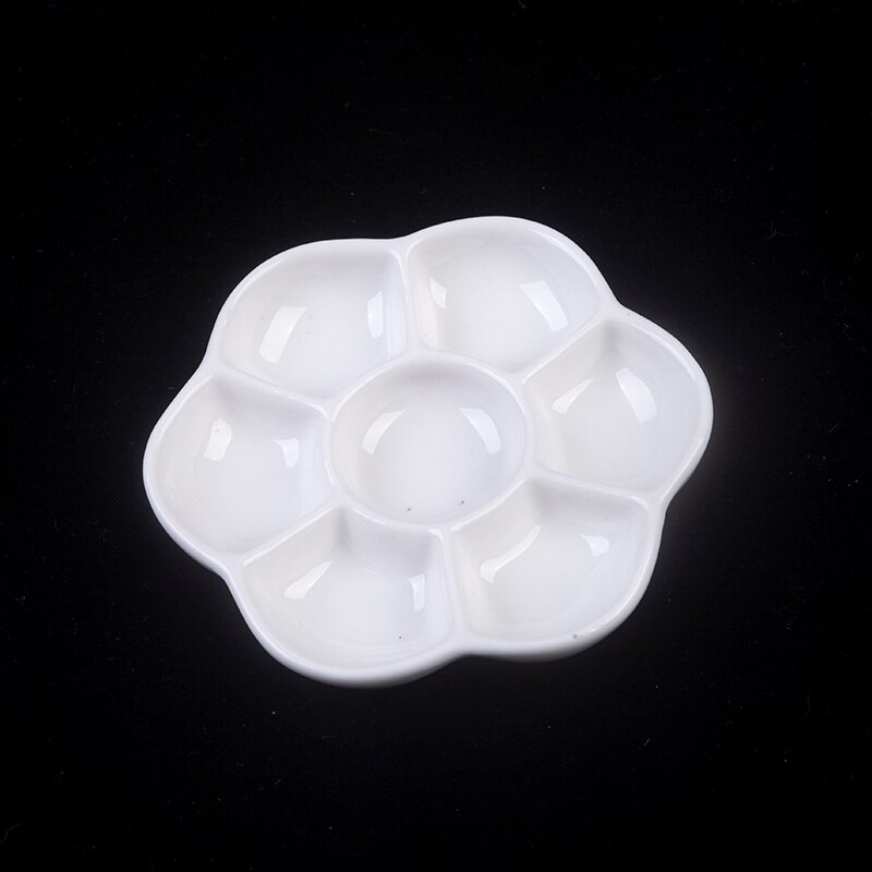 Mini Round Paint Palette Tray Ceramics for Acrylic Oil Watercolor Gouache Craft DIY Art Painting Easy to Wash White Palette