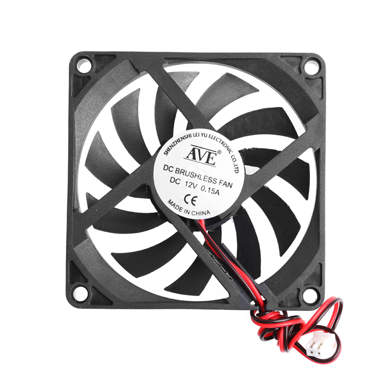 12V 2-Pin 80x80x10mm PC Computer CPU System Heatsink Brushless Cooling Fan 8010 27RB
