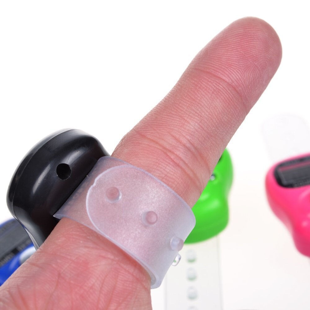 1pc mini digital fingertæller lcd elektronisk tasbih håndtæller tilfældig farve fingertæller