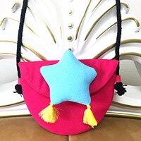 Kwastje handtas mooie baby meisjes mini messenger bag schattige pluche cartoon kinderen baby kleine portemonnees kinderen handtassen moeten tas: Blauwe ster