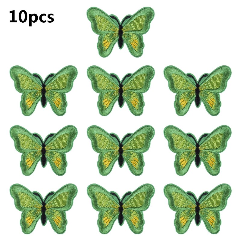 10 Stuks Multicolor Butterfly Naaien/Ijzer Op Applicaties Borduurwerk Patches Diy Badge: 6EE406273-LGN