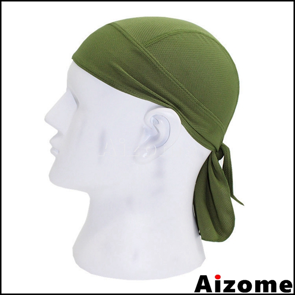 Pañuelo pirata para la cabeza para 1x hombres y mujeres, pañuelo para la cabeza tipo do-rag, pañuelo para la cabeza estilo motociclista, pañuelo para la cabeza estilo hip hop rock.: Verde militar