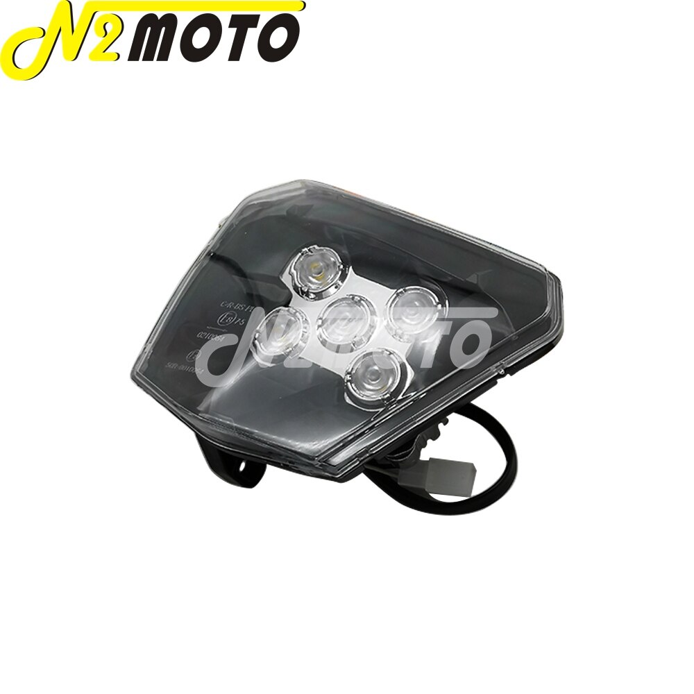 Led 12v 30w dual sport dirt naked bike headlight replacement emark  e8 front lampe head light assembly for ktm 250 300 450 six day