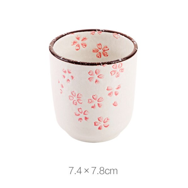 Estilo japonés Flor de cerámica tazas de té Vintage taza de té maestro taza de café taza de contenedor de recipientes para bebidas Kung Fu taza de agua Teaware: 1pc white
