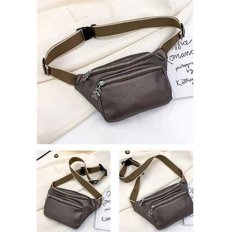 Neue Feste Farbe Taille Tasche Für Männer fanny Packungen Stil Gürtel Tasche Einhorn Frauen Taille Pack Reisen praktisch Taschen: champagner