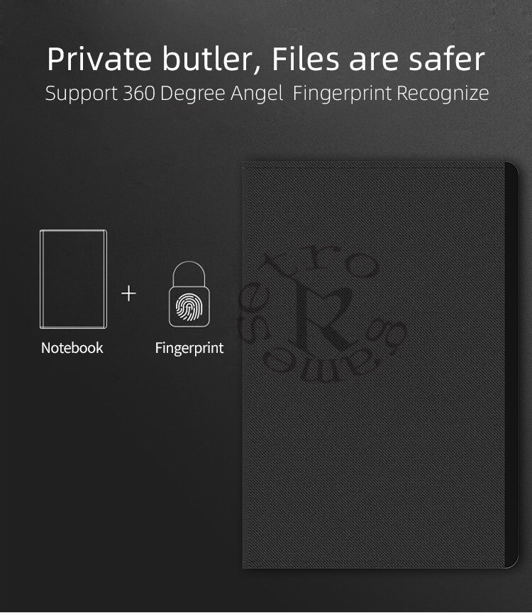 anytek L9S Fingerprint Lock Multi Function Management Book Plan Notepad Agenda Business Meeting Notebook Planner Pen Memo Pad