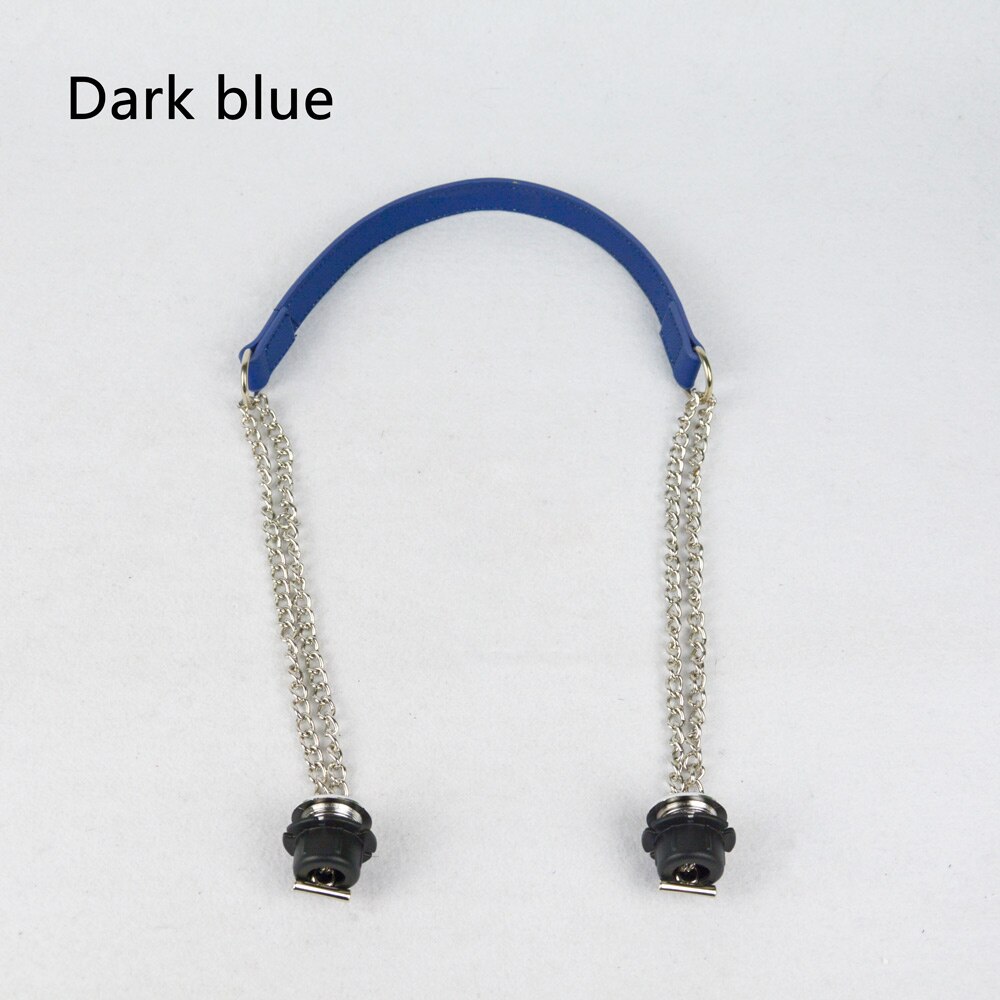 TANQU jednoczęściowy O worek srebrny długi podwójny łańcuszek z metalową śrubą do Obag Women: Dark Blue
