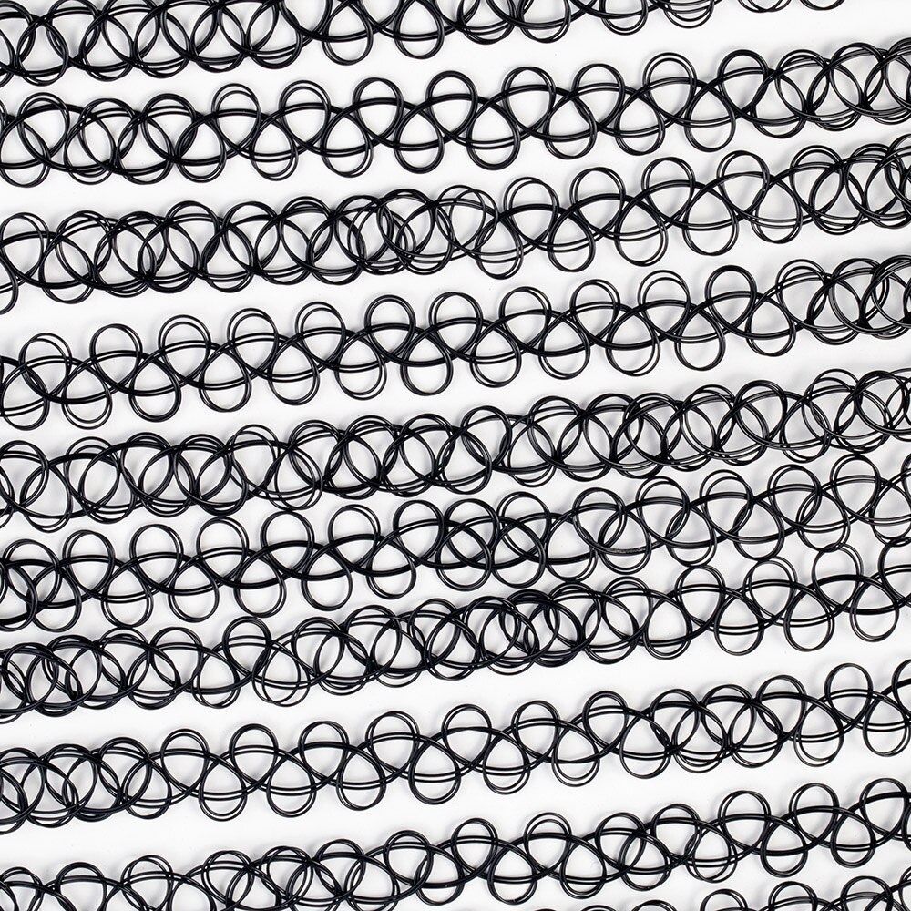 12 stk vintage hippy stretch tatovering choker halskæde elastisk chocker halskæde fiskeline tatoverings halskæde