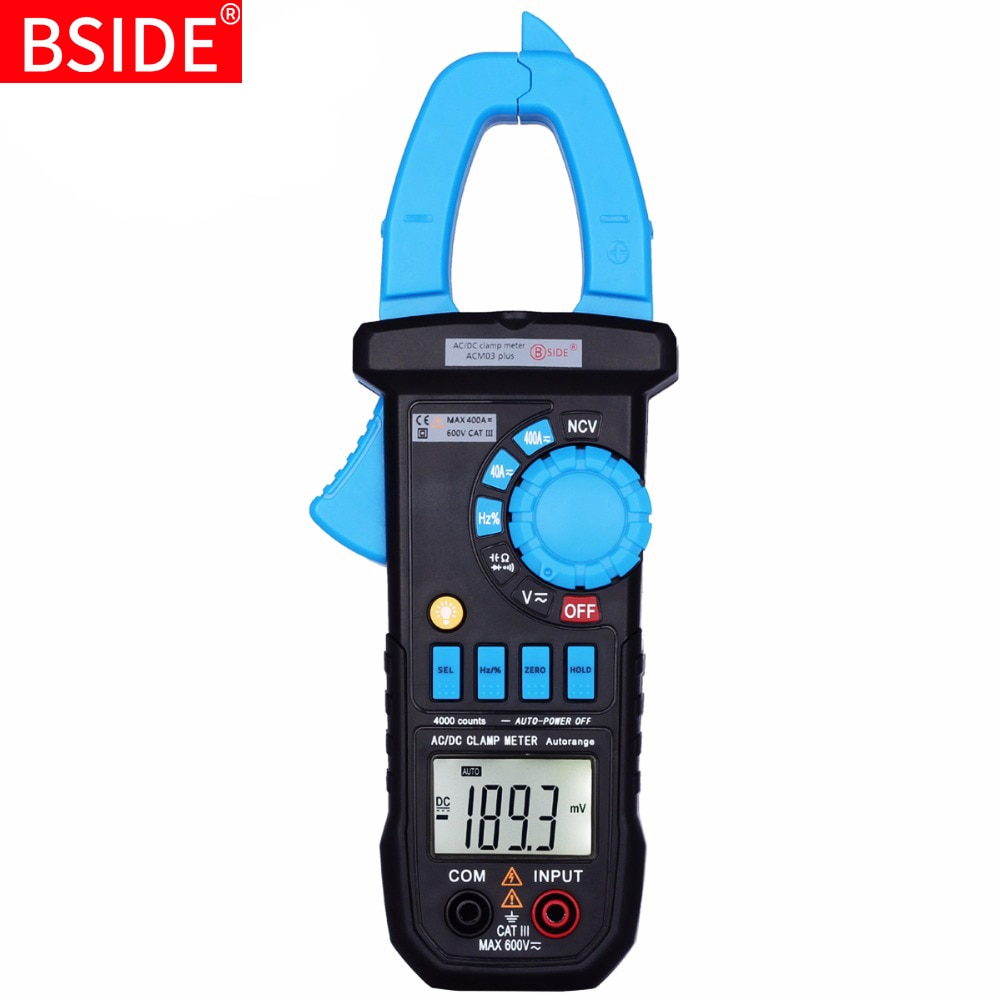 DC AC Current 400A Digital Clamp Meter BSIDE 01/03plus DC AC Voltage Tester Ammeter Car Voltmeter Hz Capacitance NCV Test