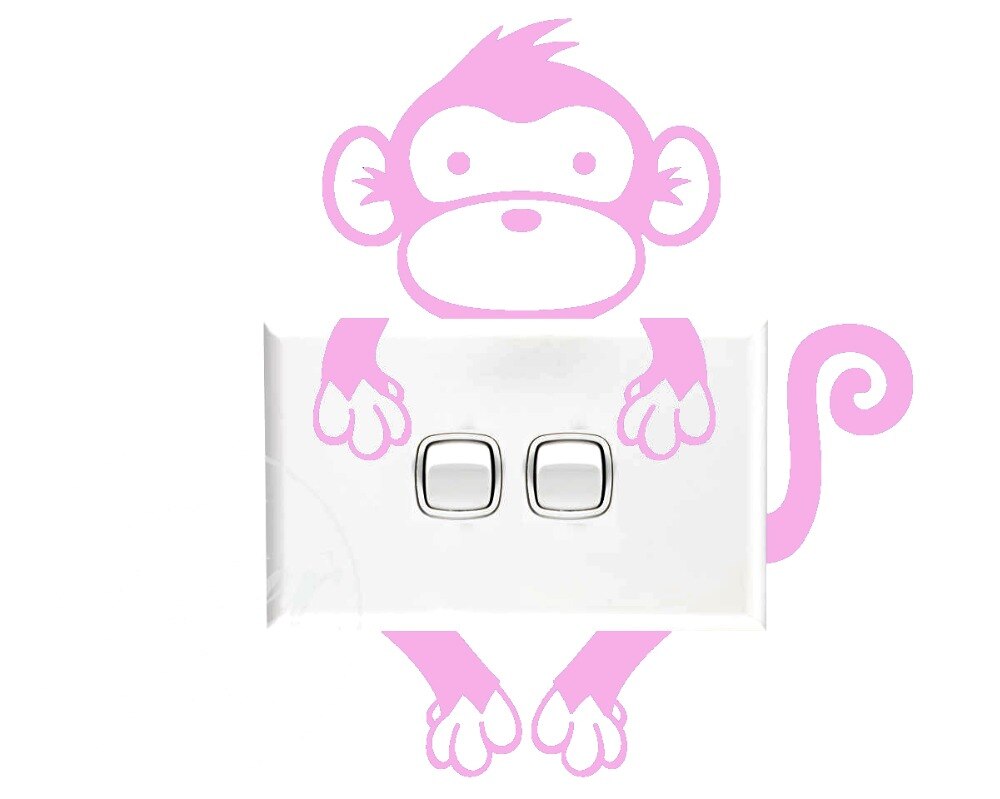 11*14cm monkey light switch decals klistermærker vinyl wall decals gør-det-selv-klæbende sød boligindretning sticker fatning aftagelig  lc1301