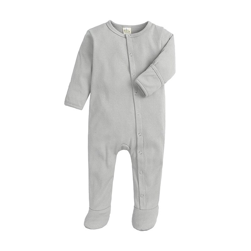 Kleinkind Gesamt Neugeborenen Baby Jungen Lange Strampler Herbst Winter Klar Tasten Baumwolle Kleidung Outfits Für Kleinkind 0-12 monate: dunkel Grau / 9-12m