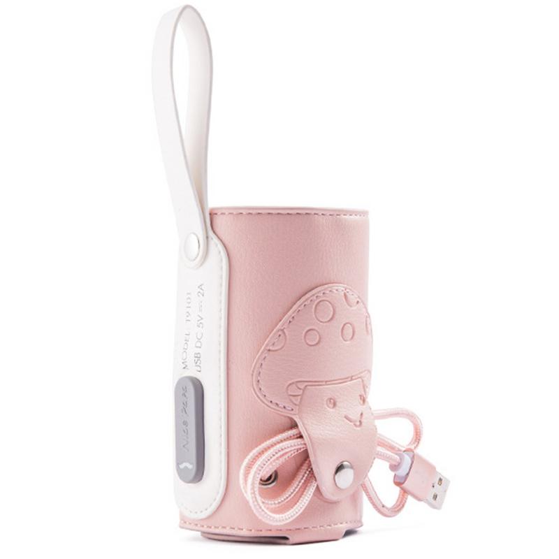 Verpleging Fles Isolatie Cover Universal Verwarming Mouw Usb Opladen Constante Temperatuur Ppsu Melkfles Feeder Heater: Pink