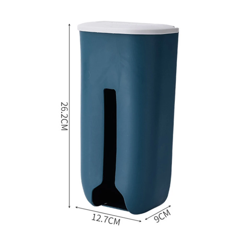 Keuken Kruidenier Plastic Zak Houder Dispenser Muurbevestiging Vuilniszak Houder Hervulbare Vuilniszak Saver Keuken Organizer: Blauw
