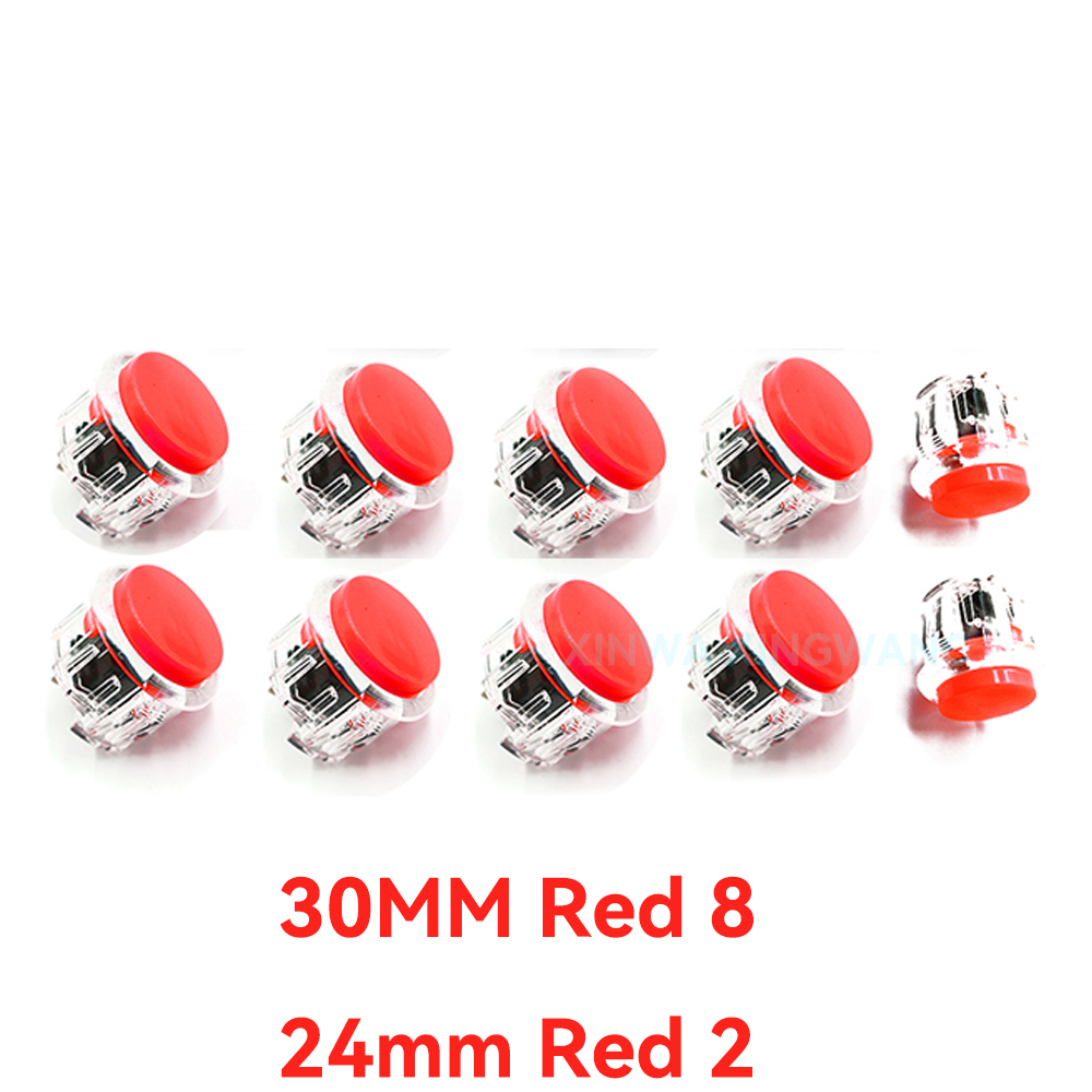 10 pçs 24mm 30mm botão interruptor de partida do jogo para copiar caixa sanwa máquina jogo arcade joystick console zero atraso placa diy: Verde