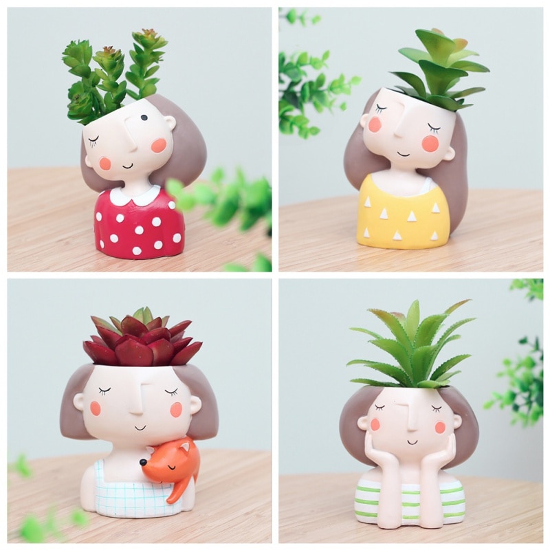 Vetplantenpot bloempot meisje bloempot bloempot maak kleine prinses huis tuin bonsai potten
