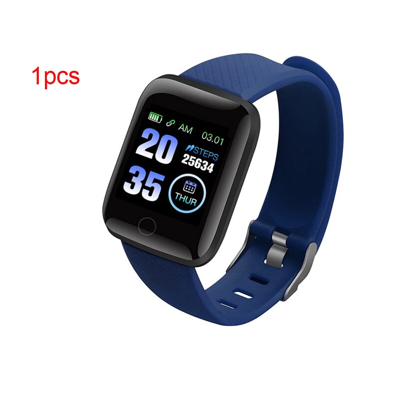 Original MoreFit 116 Plus Smart Watches Sport Smart Watch Wristband Heart Rate Monitor D13 Smartwatch VS Y68 D20 Smartwatches: 1pcs blue