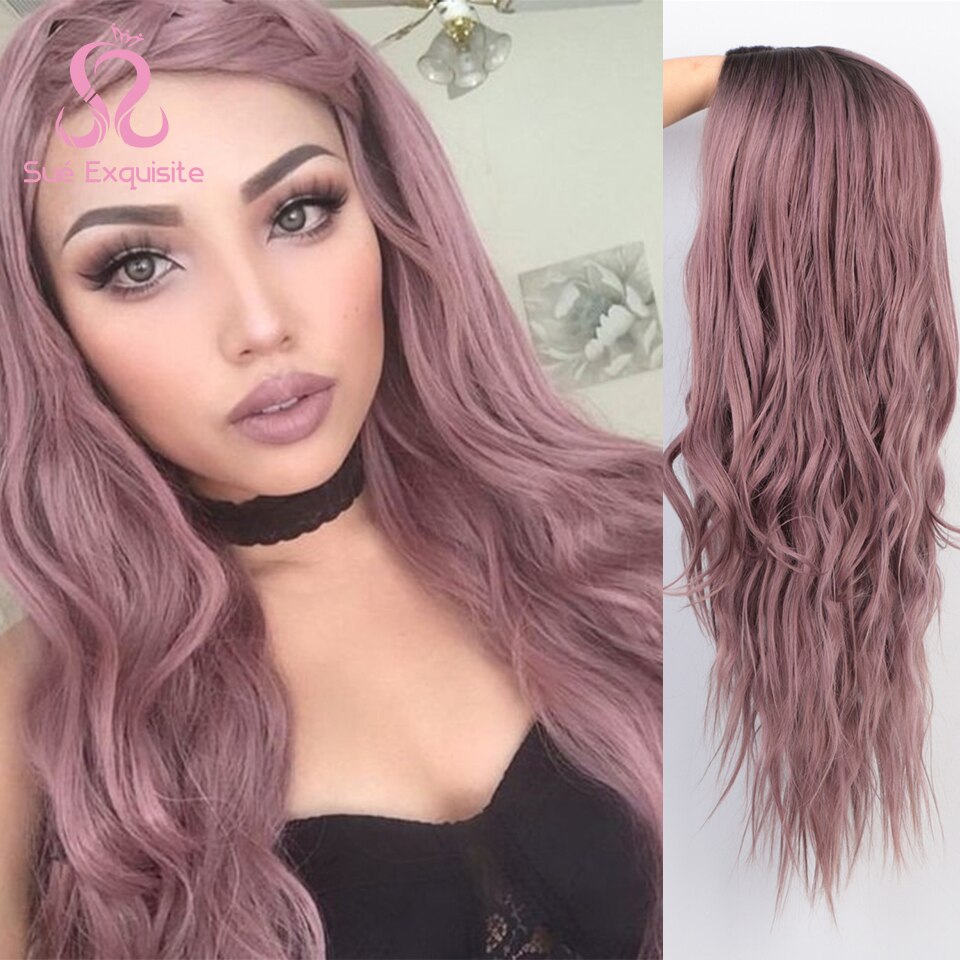 Pelucas bonitas de pelo largo ondulado para mujer, pelucas sintéticas de pelo medio resistente al calor para mujeres negras, pelucas de Cosplay: YST556-boteng