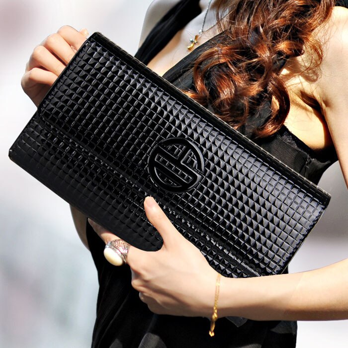 28x14cm Women Clutch Bag Alligator Evening Wedding Clutch Purse Handbag With Gold Chain Envelope Party Day Clutch Bag: 6