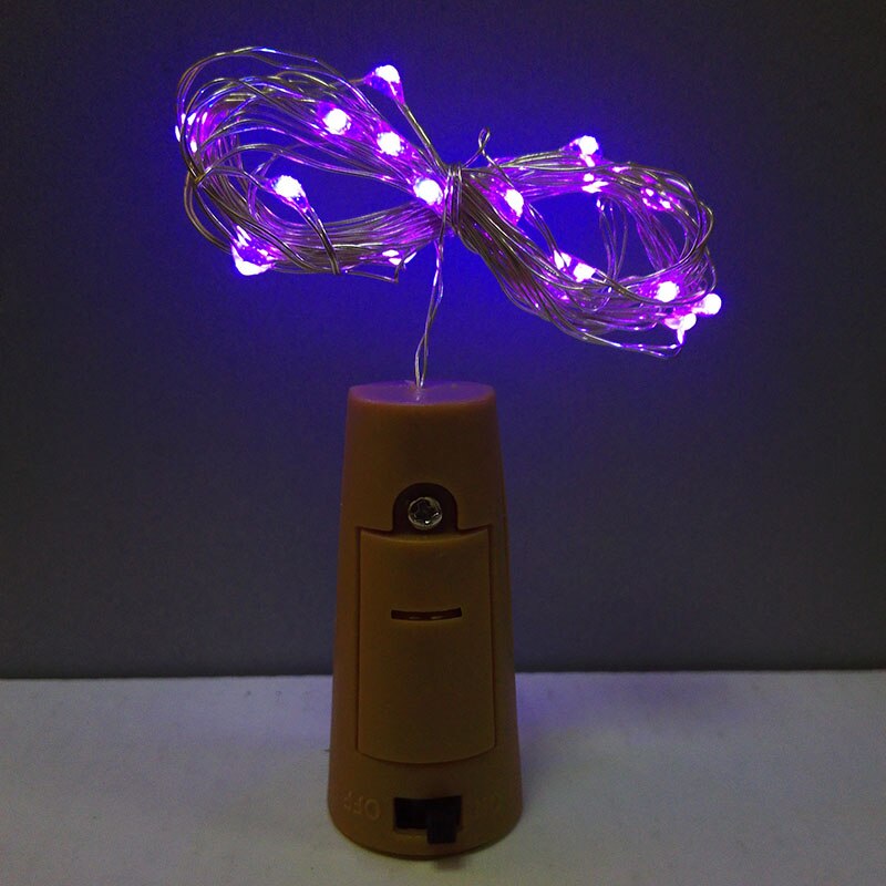 Valonauha led viinipullo korkilla 20 led pullo valot akkukorkki juhliin häät joulu halloween baari sisustus: Violetti