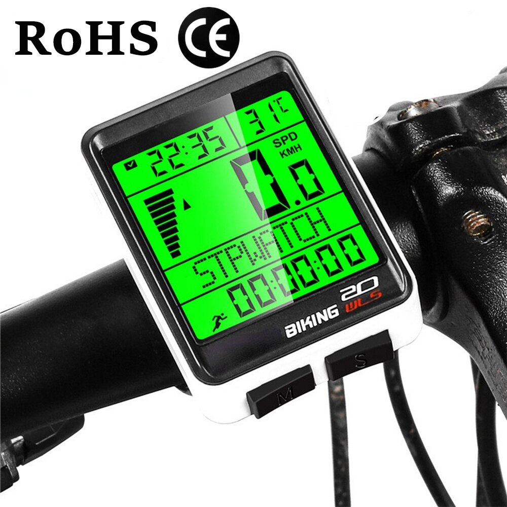 GPS Waterproof Bicycle Computer Wireless Bicycle Odometer Stopwatch Speedometer 2.1 Inch Bicycle Computer 5 Languages Stopwatch