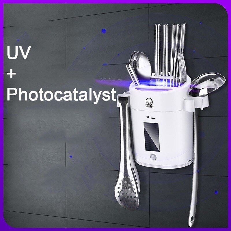 Slimme uv-sterilisator, houder voor eetstokjes, antibacteriële lamp, opberger voor eetstokjes, keukenaccessoires, uv-sterilisator voor thuis.