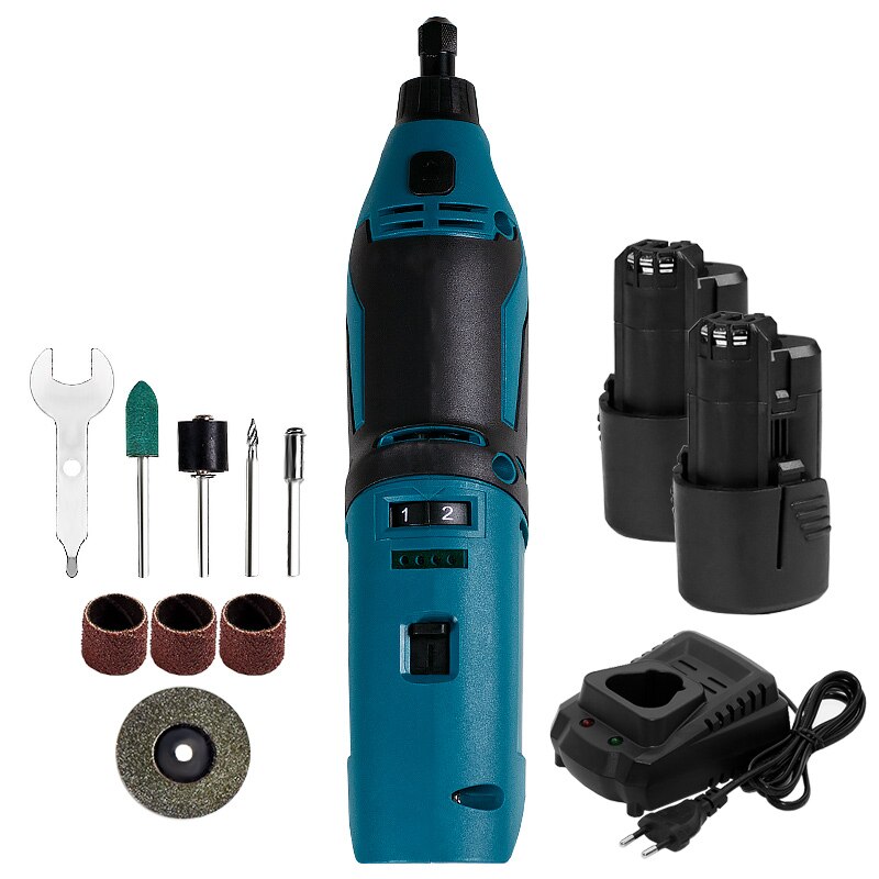 12V Cordless Grinder Electric Drill Mini Drill Grinder Adjustable Engraving Pen Cutting Electric Rotary Tool With 2000mAhBattery