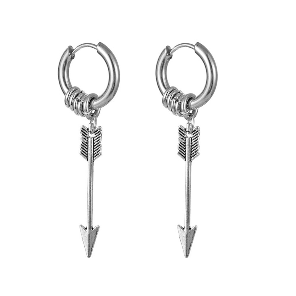 Vintage Skull Earrings for Women Goth Hoop Earrings Men Party Jewelry Aretes De Mujer Punk Piercing Stainless Steel Earrings: Style 4 / 1 Piece