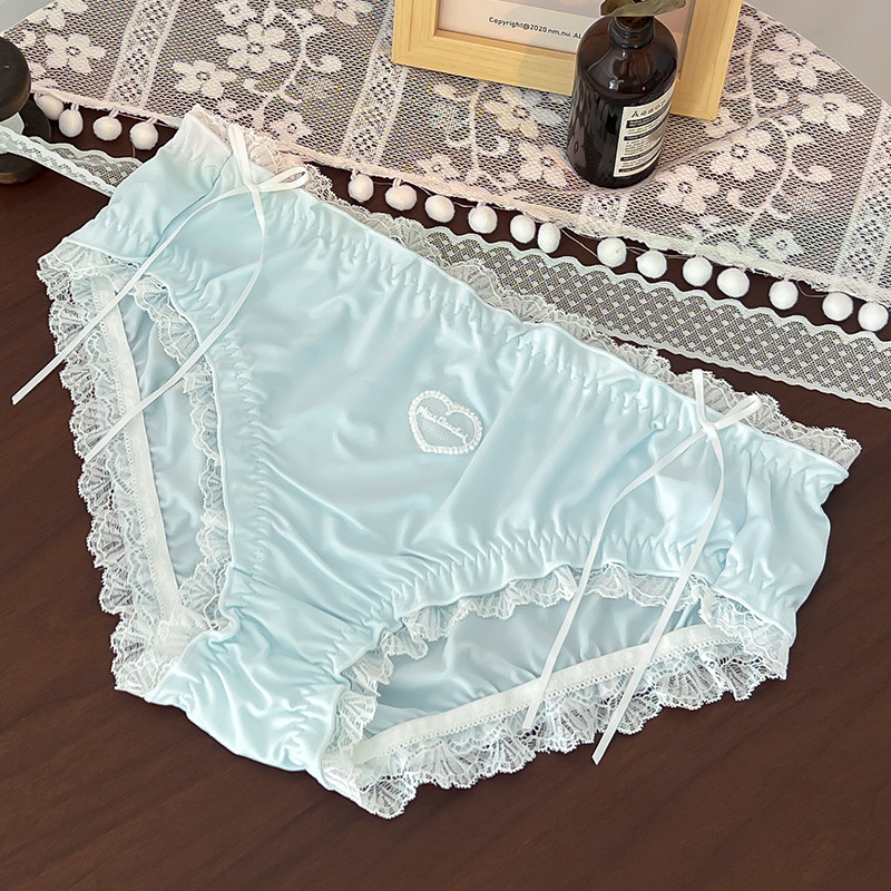 Bragas sexis de talla grande, ropa interior femenina de encaje, lenceria, calzones dulces para mujer, ropa interior de alta elasticidad, lencería para mujer: 4XL / Azul cielo