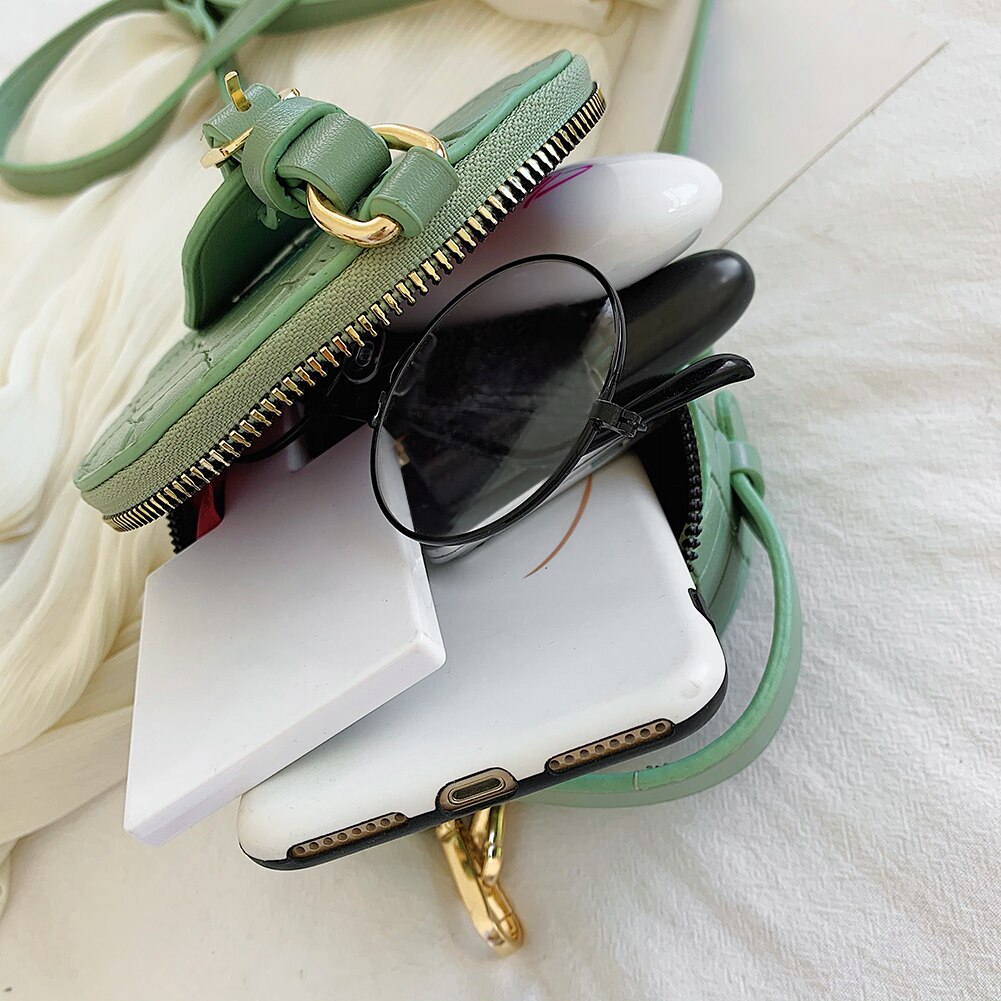 Frauen Kleine Runde Schulter Mini Handtaschen Jahrgang PU Leder Plissee Crossbody Totes Tasche modisch Rund Bote Taschen