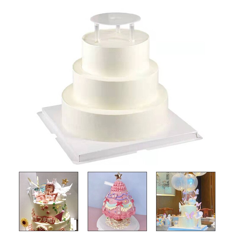 Multi-Layer Cake Stapelen Beugel Stands Set 15 Stuks Wit Cake Sticks Ondersteuning Staaf En 5 Stuks Cake Separator platen Cake Tool