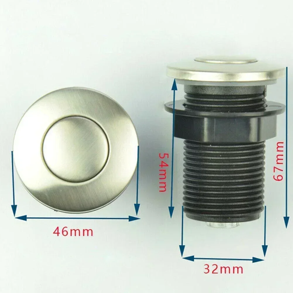 Garbage Disposal Air Switch Kit Single Outlet Single Control On/Off Air Button Stainless Steel Waterproof Anti-leakage Kit