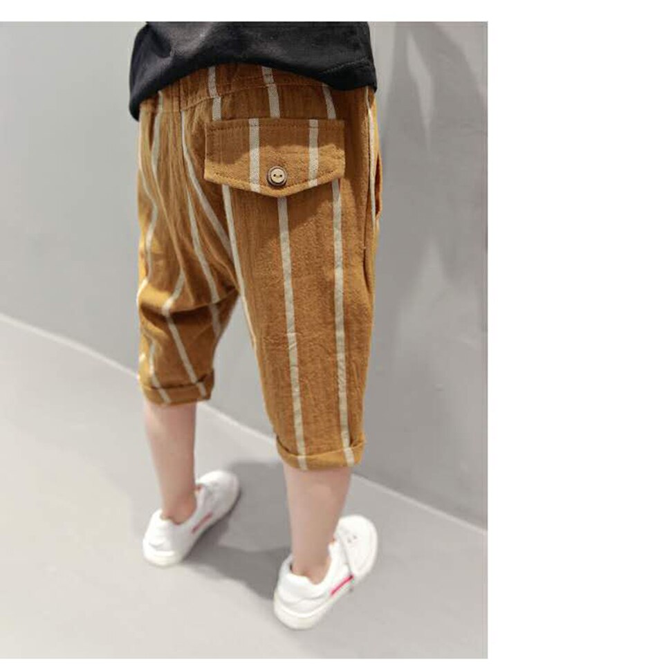 Pantalones cortos de cintura elástica para niños, ropa de para niños de 4 a 13 años, pantalones cortos rectos informales, novedad de verano