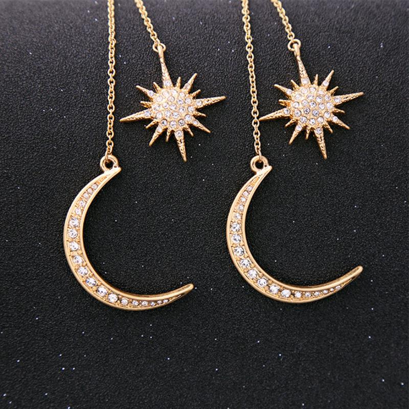 Sun and Moon Celestial Earrings Retro mystical fantasy Earrings