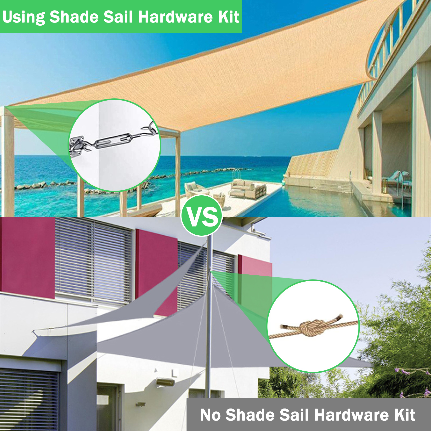 Fixations d'ombrage Voile-Kit Fixation pour Voile D'ombrage-Voiles d'ombrage pour patio,Kit Fixations d'ombrage Voile-Kit Fixation pour Voile D'ombrage-Voiles d'ombrage pour patio,Kit