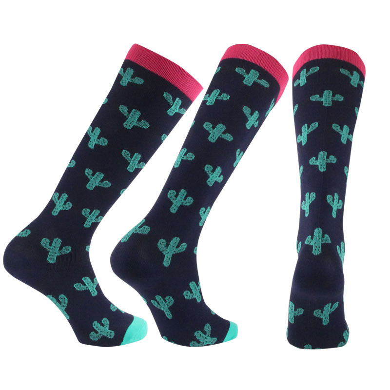 Calcetines de compresión para ciclismo para hombre y mujer, medias deportivas de 20-30 MmHg, antifatiga, alivio del dolor, Color negro
