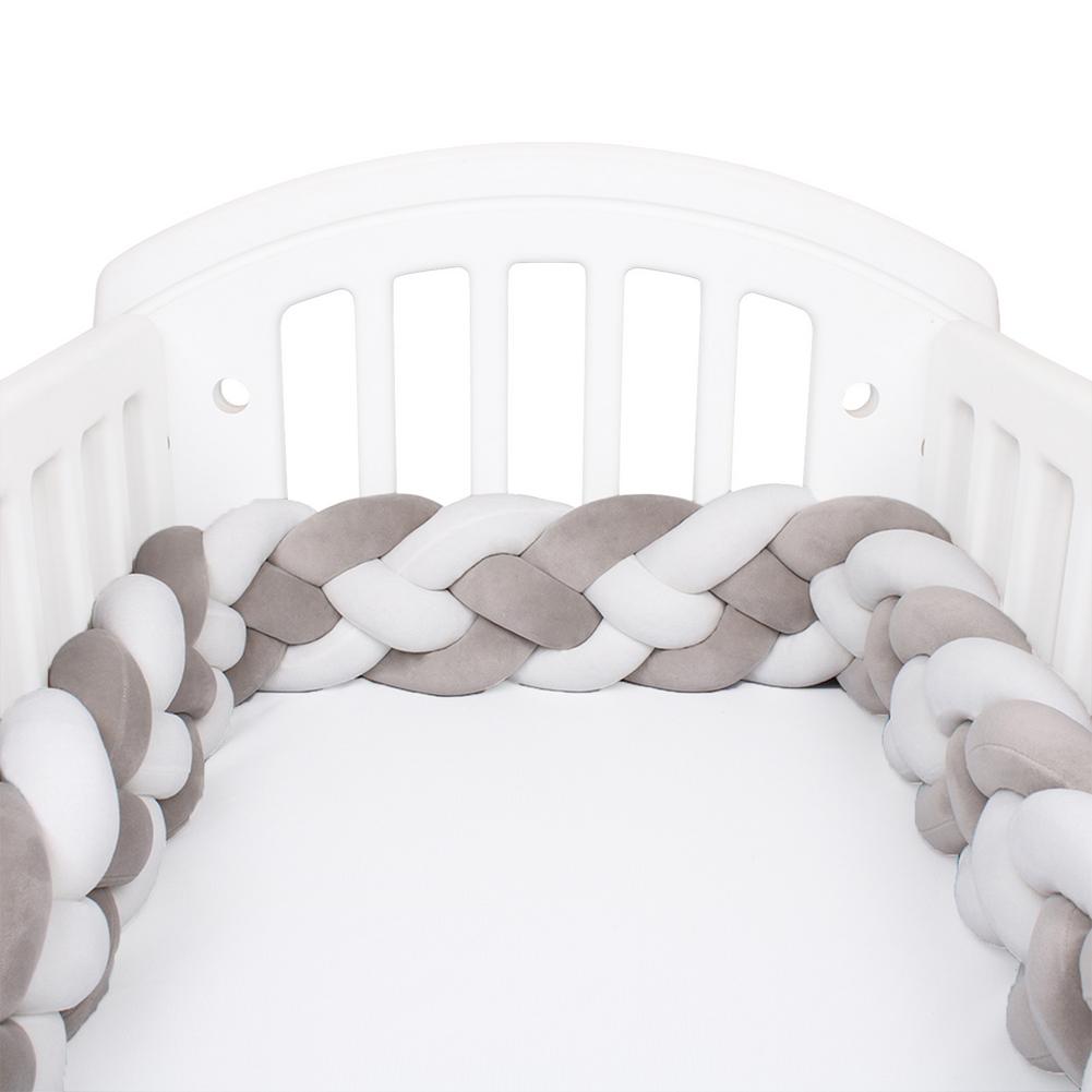 78.7 Inches/200Cm Vouwen Twisted Dikker Baby Bed Bumper Zachte Kleurrijke Gevlochten Baby Wieg Beschermende Pad Kussen Voor cot: B