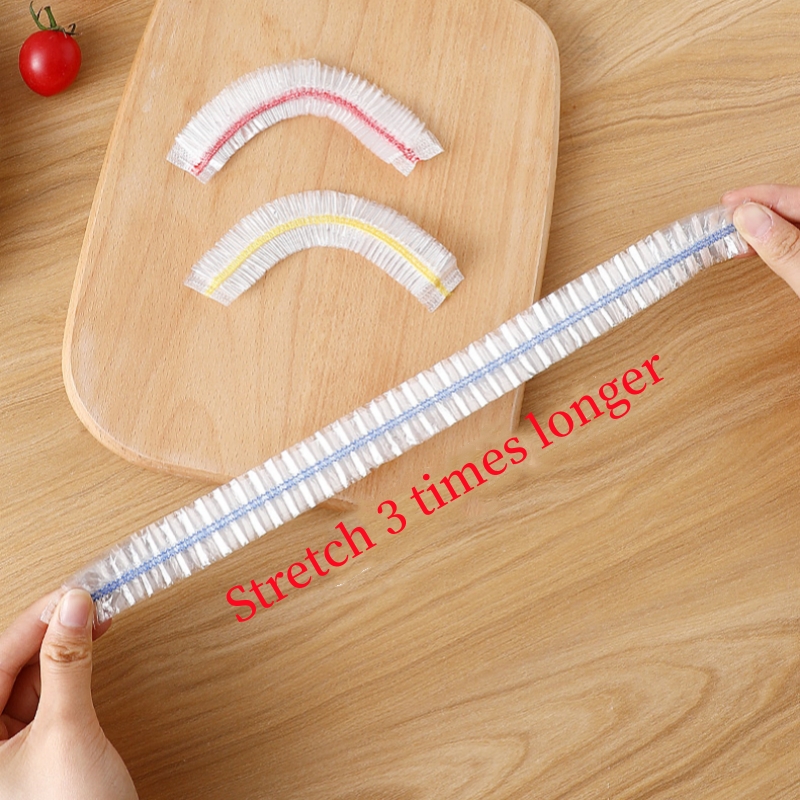 200/100/50/20pcs Saran Wrap Colorful Disposable Food Cover Food Grade Fresh-keeping Plastic Bag Kitchen Refrigerator Accessories