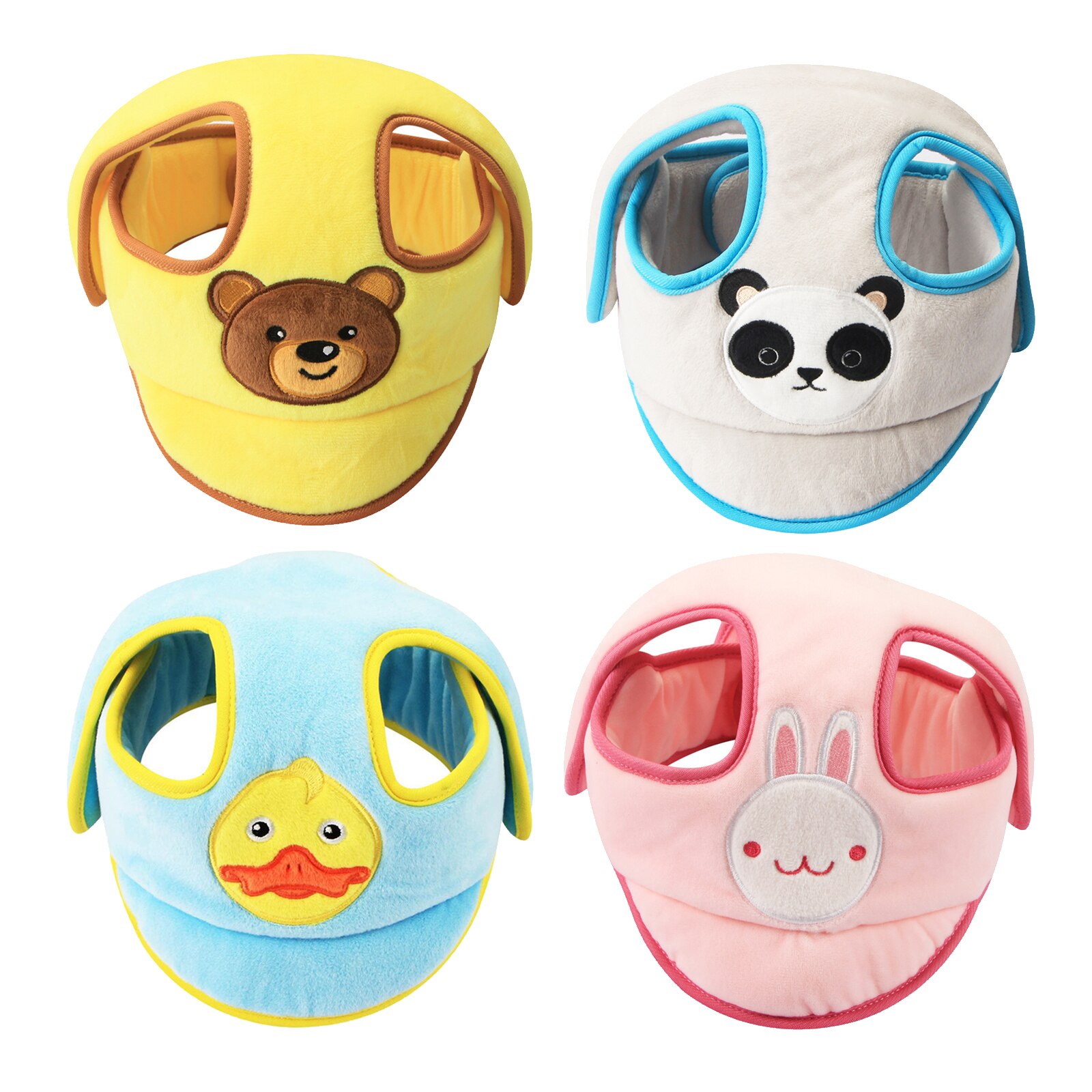 Baby Infant Toddler Cartoon Animal Pattern No Bumps Safety Helmet Head Cushion Bumper Bonnet