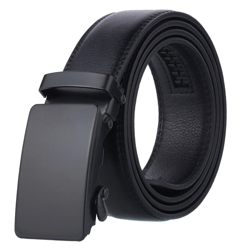 Men&#39;s Automatic Buckle Belt Slip Buckle Business Casual Leather Waist Belt