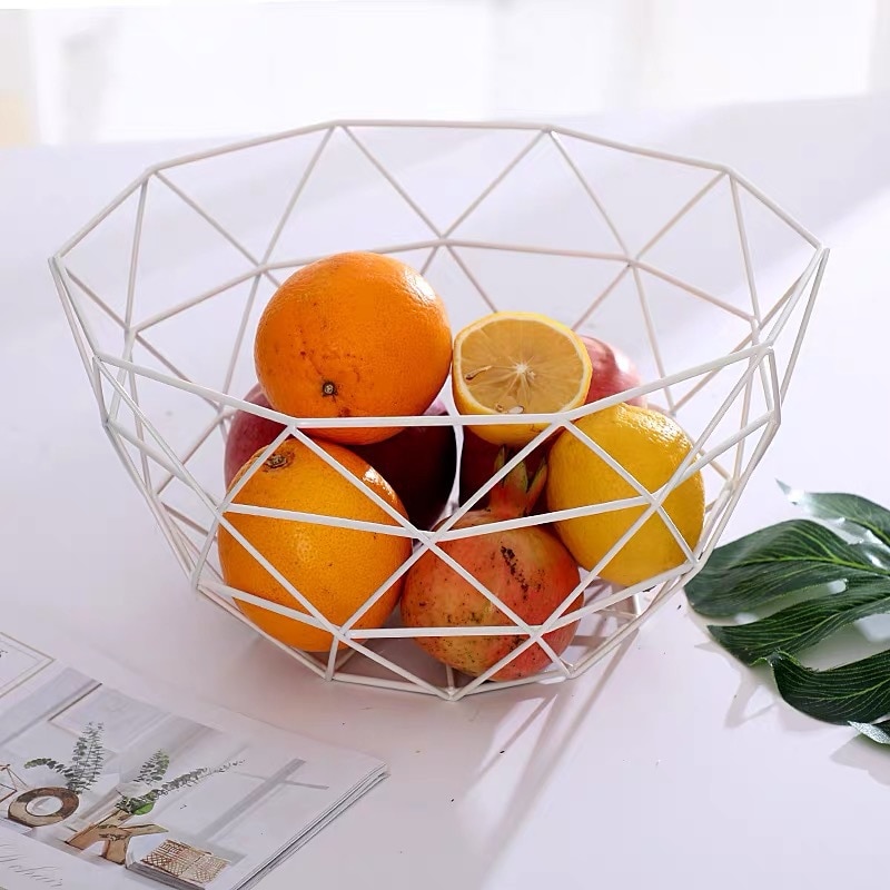 Nordic wrought iron fruit basket fruit plate living room coffee table home simple style fruit plate snack storage baske