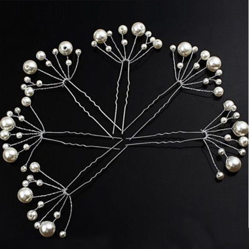 5 pc Simulate Pearl Hairpins Hairstyles Wedding Bridal Hair Pins Hair Jewelry Accessories Hairwear Girls Hair Clips For Women